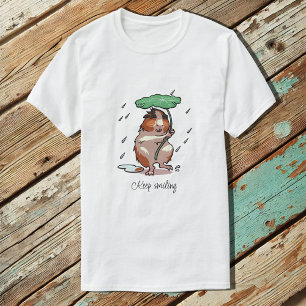 Behålla som leende Lycklig Guinea Gris som njuter T Shirt