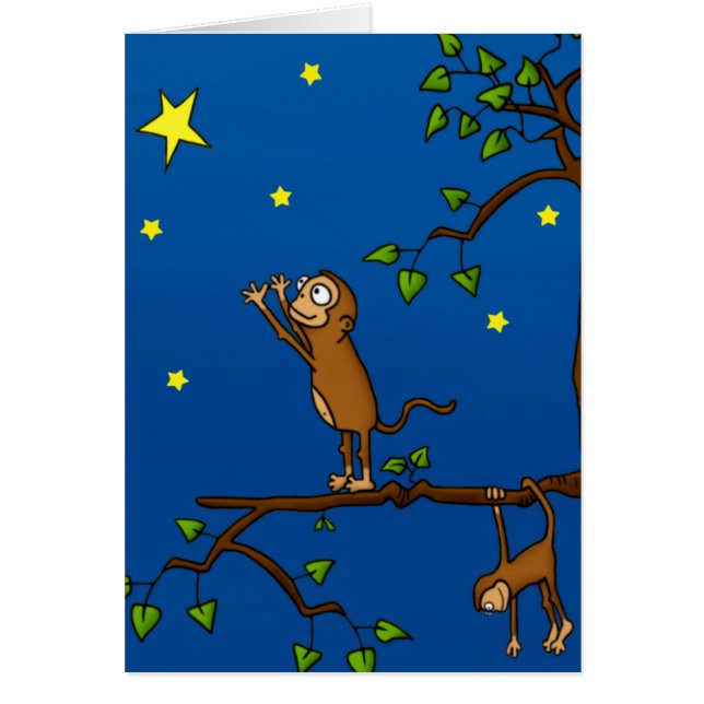 Behålla som ner apan hälsningskort (Framsidan)