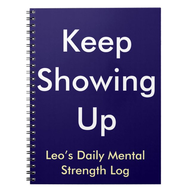 Behålla som visar anpassat namn på upphöjd mental  anteckningsbok (Framsidan)