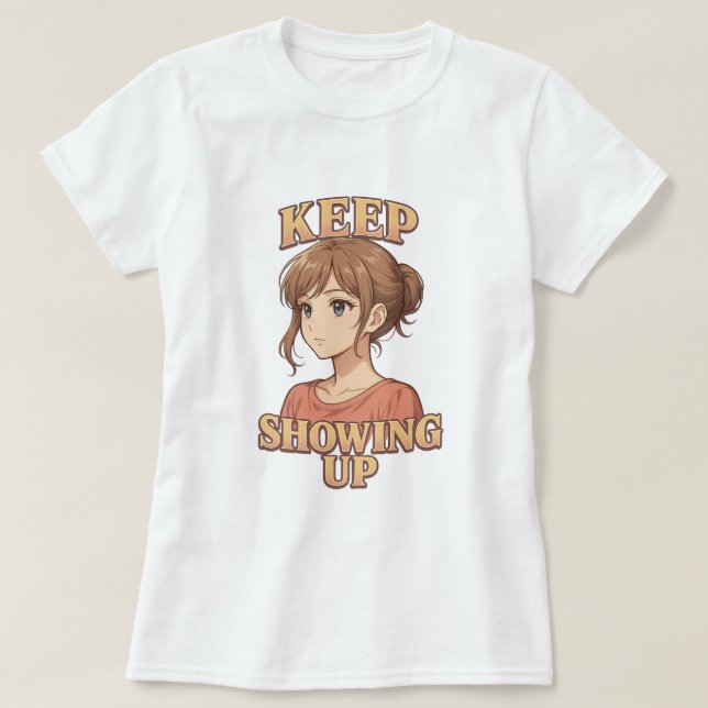 Behålla som visar Shojo Anime Girl Tee (Design framsida)