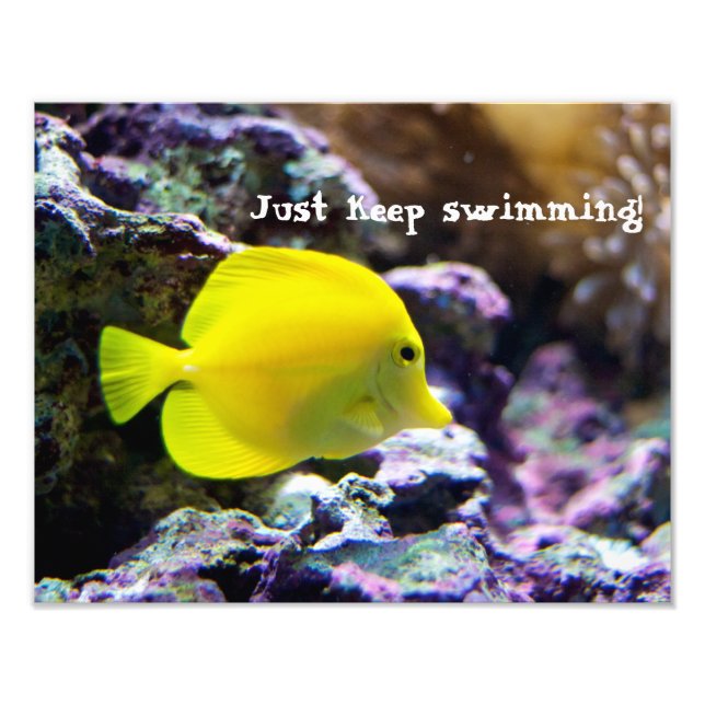 Behålla Swimming Motivational Photo Fototryck (Framsidan)