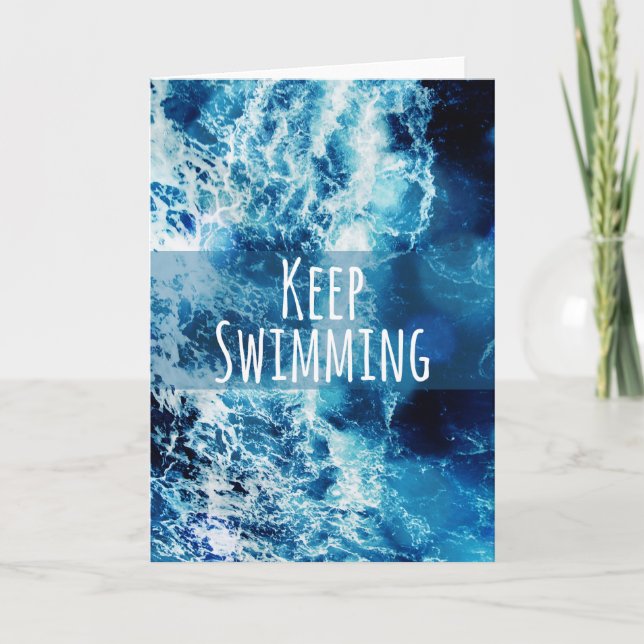 Behålla Swimming Ocean Motivational Kort (Framsida)