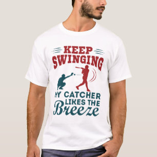 Behålla Swinging Funny Softball Pitcher Player Coa T Shirt