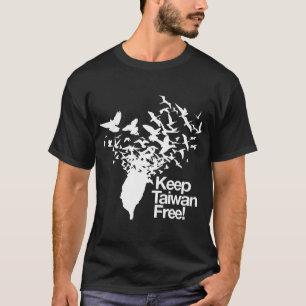 Behålla Taiwan Free med Peace Birds som flyger ut T Shirt