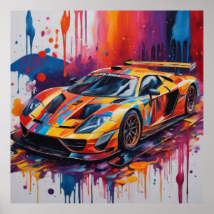 Behålla Tävling bil eller utforma din egen Poster