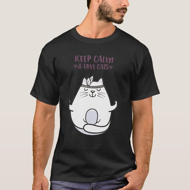 Behålla Tee and Kärlek Cats LUNT YOGA för WOM (Framsida)