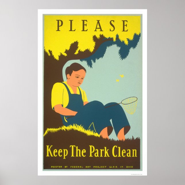 Behålla The Park Clean 1938 WPA Poster (Framsidan)