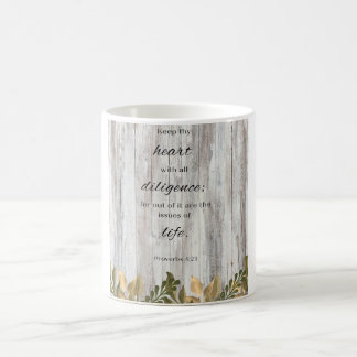 Behålla Theart Wood Flower Bible Verse Coffee Mugg