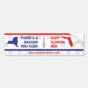 Behålla Them Red - Bumper Sticker NY to FL Bildekal
