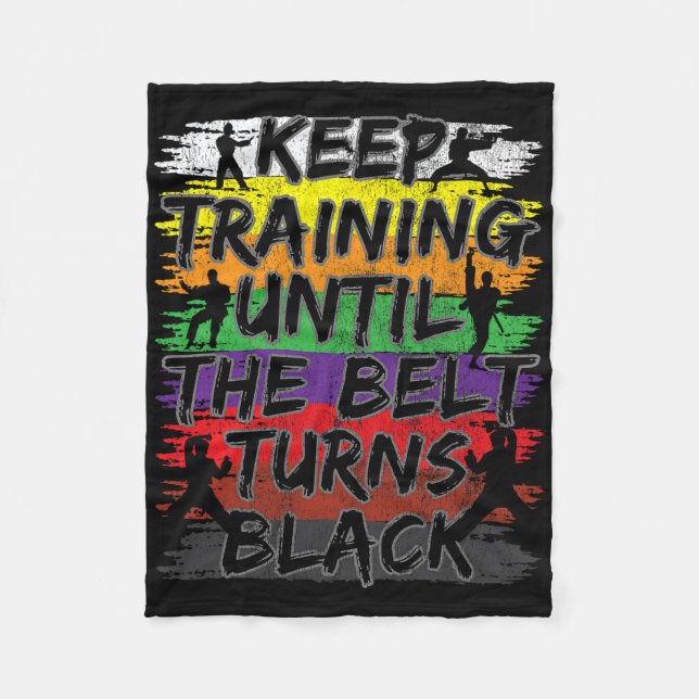 Behålla till Bälte:s svarta Karate Gi Fleecefilt (Framsidan)