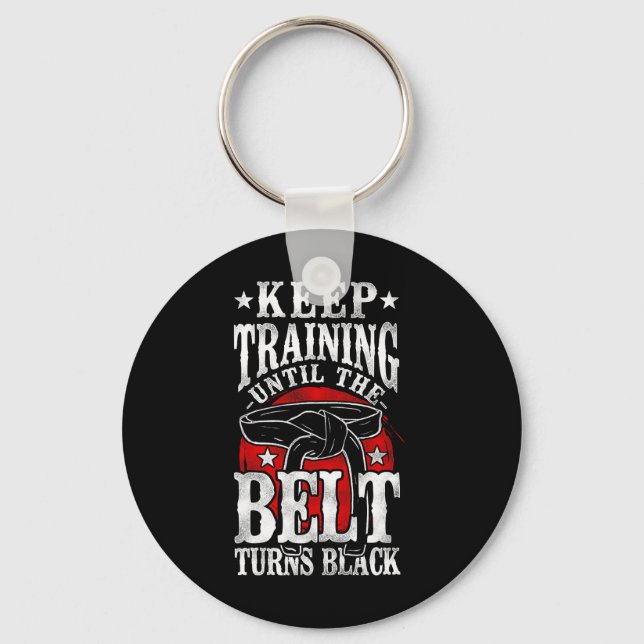 Behålla till dess att Bälte vrider Black Karate Bl Nyckelring (Framsida)