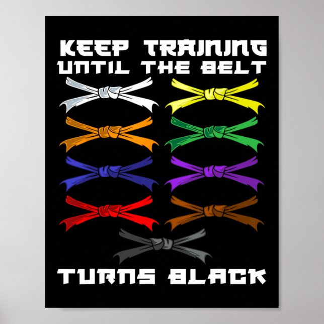 Behålla till dess att Bälte vrider Black Karate Lo Poster (Framsidan)