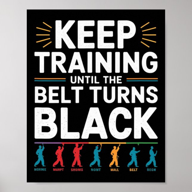 Behålla till dess att Bälte vrider svart Karate de Poster (Framsidan)