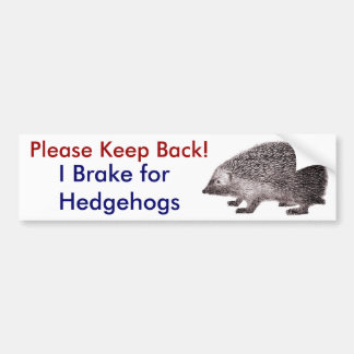 Behålla tillbaka - I Brake for Hedgehogs Bildekal