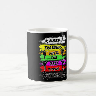 Behålla tills Bälte turnerar Black Karate Hu Kaffemugg