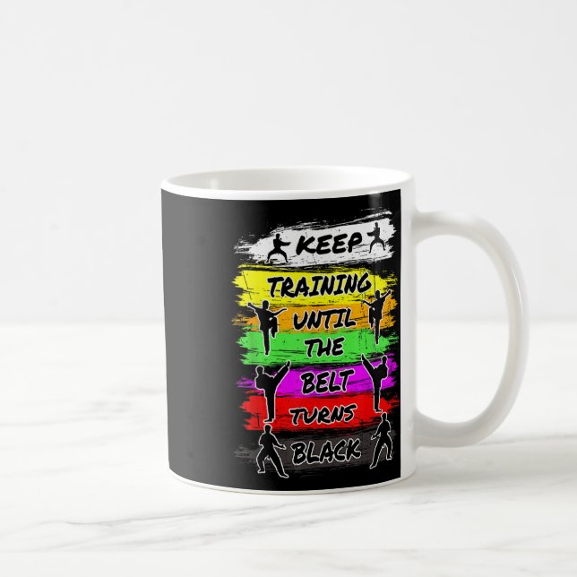 Behålla tills Bälte turnerar Black Karate Hu Kaffemugg (Höger)