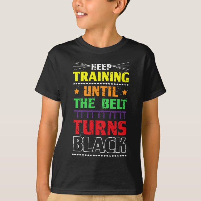 Behålla tills Bälte turnerar Black Karate Morsa T Shirt (Framsida)