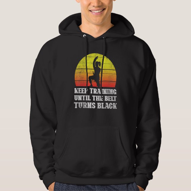 Behålla tills Bälte vrider Black Retro Kar Hoodie (Framsida)