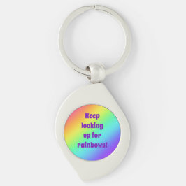 Behålla Tittar för nyckelkedjan Rainbows Metall Swirl Silverfärgad Nyckelring