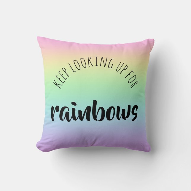 Behålla Tittar för Rainbows Dekorativ kudde (Framsida)