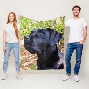 Behålla Tittar - Labrador Retriever - Svart lab Fleecefilt