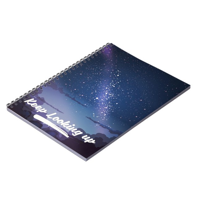 behålla tittar upp anteckningsbok (Vänstra Sidan)