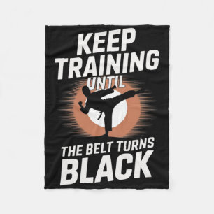 Behålla träning tills Bälte Turns Black Karate Tae Fleecefilt