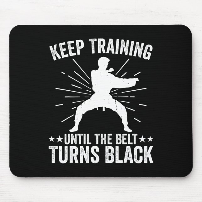Behålla träning tills Bälte Turns Black Karate Tae Musmatta (Framsidan)