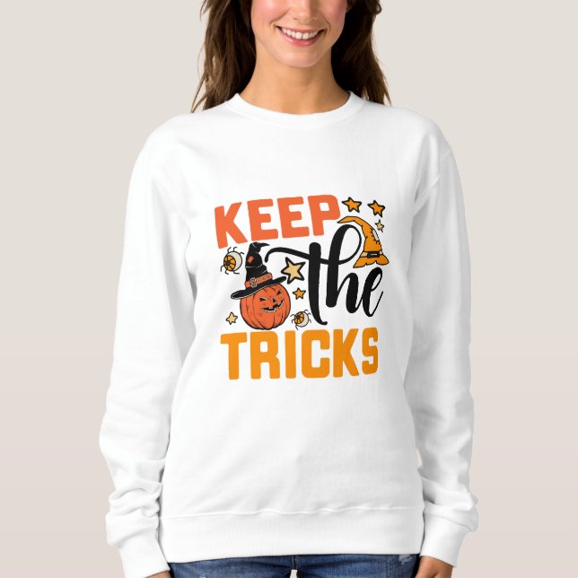 Behålla Tricks Halloween T Shirt (Framsida)