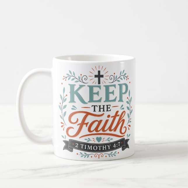 Behålla tron religiös citat kaffemugg (Vänster)