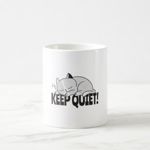 Behålla tyst Lazy sovande katt Kaffemugg