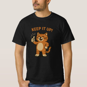 Behålla upp det! Retro Cute Motiverande tummar upp T Shirt
