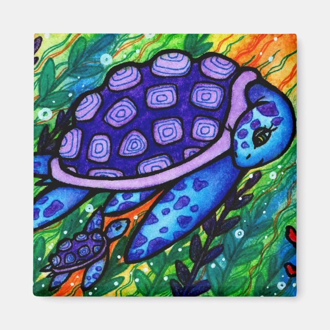 "Behålla upp!" Sea Turtle och Baby Magnet (Framsidan)