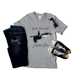 Behålla vår havsplastik, fri Orca Killer Whale T Shirt