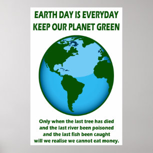 BEHÅLLA VÅR PLANET-GRÖNT POSTER