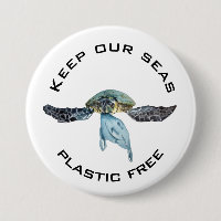 Behålla vår Sea Plastic Free Watercolor Turtle