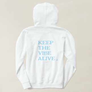 BEHÅLLA VIBE ALIVE. | White Pullover Hoodie T Shirt