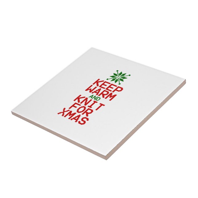 Behålla Warm och Sticka för Julafton Kakelplatta (Sidan)