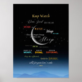 Behålla Watch Night Prayer Wall Hanging Poster