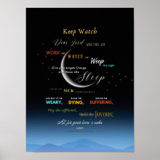 Behålla Watch Night Prayer Wall Hanging Poster