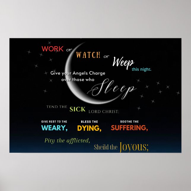 Behålla Watch Night Prayer Wall Hanging Poster (Framsidan)