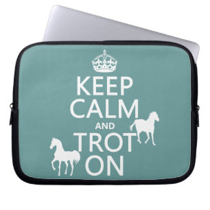 Behållaall lugn och travet - hästar - färgar p laptop sleeve