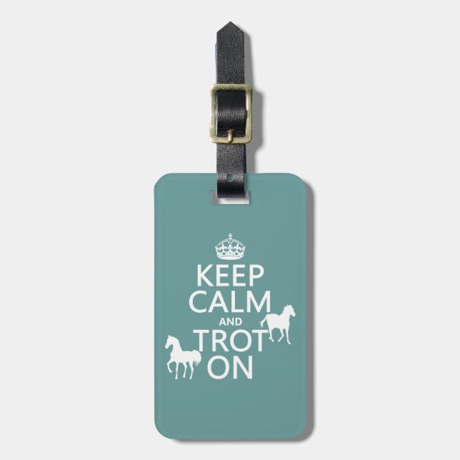 Behållaall lugn och travet - hästar - färgar på bagagebricka (Vertikal Framsida)