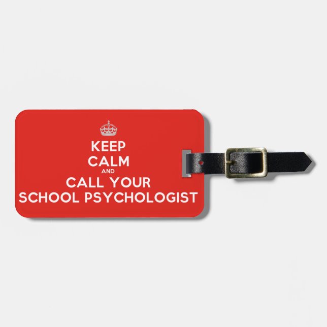 Behållalugn & appell din Sch. Psych. Röd Bagagebricka (Horisontell Framsida)