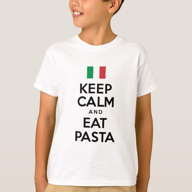 Behållalugn äter pasta tee shirt (Framsida)