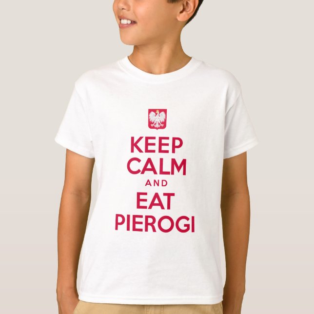 Behållalugn äter Pierogi T-shirt (Framsida)