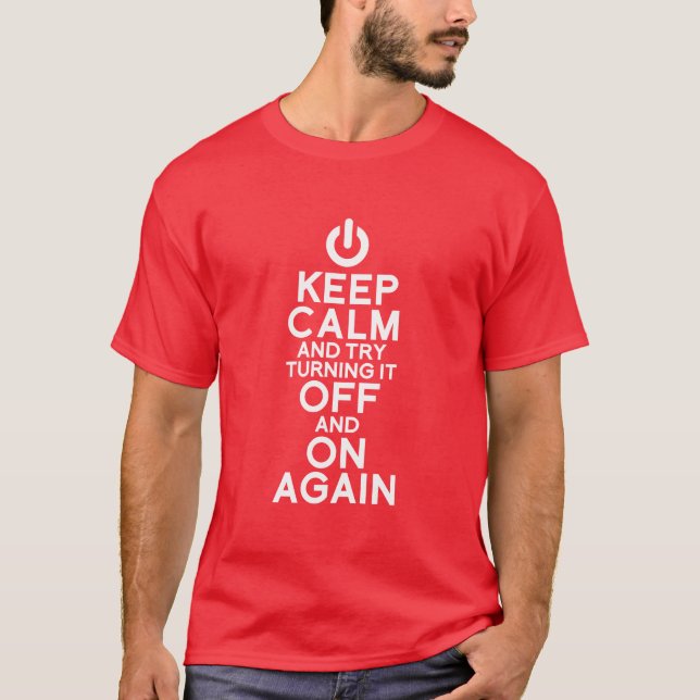 Behållalugn av och på igen t shirt (Framsida)