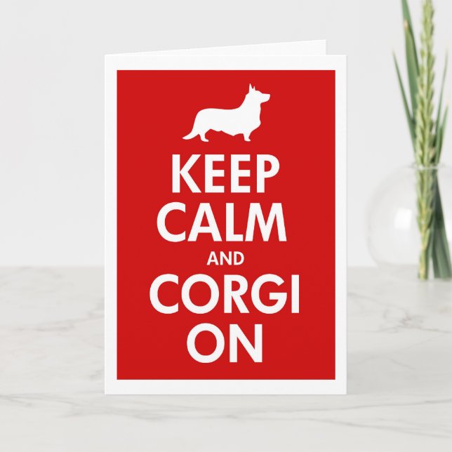 Behållalugn & Corgi på koftan Kort (Framsida)