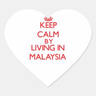 Behållalugn, genom att bo i Malaysia Hjärtformat Klistermärke
