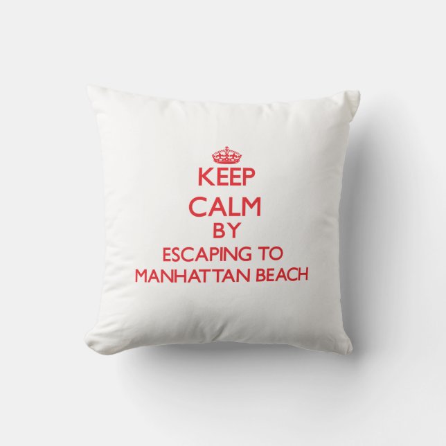 Behållalugn, genom att fly till Manhattan Beach Kudde (Framsida)